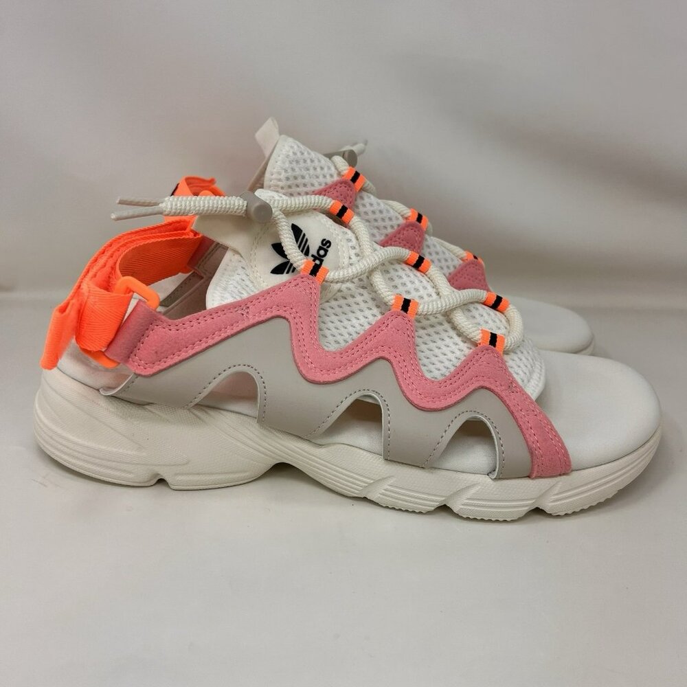 adidas Women's Sandals - White, Pink, and Orange